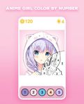 Anime Girl Color by Number - Anime Coloring Book の画像