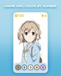 Anime Girl Color by Number - Anime Coloring Book の画像2