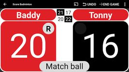 Tangkapan layar apk Score Badminton 