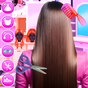 Realistic Girl Hair Salon Icon