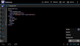 Скриншот 1 APK-версии WebMaster's HTML editor