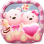 Cute Bear love  honey with Pink hearts DIY Theme APK
