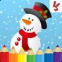 Kids coloring book christmas icon