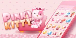 Pinky Kitty Go Launcher Theme image 1