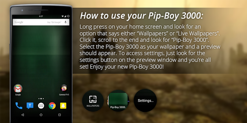 Pip Boy 3000 Live Wallpaper App Telecharger Gratuit Pour Android