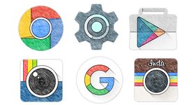 ภาพหน้าจอที่ 2 ของ Sketchy - Icon Pack