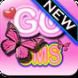 Ícone do Pink Butterfly Theme Go SMS XO
