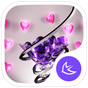Purple Crystal heart theme APK アイコン