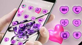 Purple Crystal heart theme Bild 