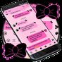 Icône apk Ribbon Pink Black SMS Thème de messages