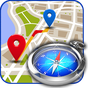 Icono de Mapas, direciones Buscador  rutas, tráfico compás