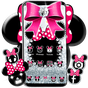 Cute minny pink Bow Silver Diamond Theme APK