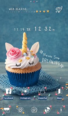 Image of Wallpaper Unicorn Cupcake Theme