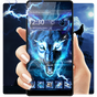 3D Blue Ice wolf theme APK