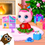 Icône de Pony Sisters Christmas - Veille devant la cheminée