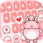 Yeni Havalı Pink Cute Hippo Klavye Teması
