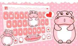 Pink Cute Hippo Keyboard Theme ảnh màn hình apk 3