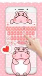 Pink Cute Hippo Keyboard Theme ảnh màn hình apk 4