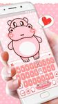 Pink Cute Hippo Keyboard Theme ảnh màn hình apk 