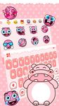 Pink Cute Hippo Keyboard Theme ảnh màn hình apk 2