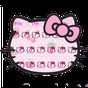 Pink Cute Kitty Bowknot Cartoon keyboard Theme APK