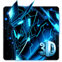3D Blue Neon Robot Theme APK