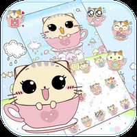 Android用無料apk無料かわいいキティのテーマカップ猫の壁紙 Kawaii Kitty Cup Cat をダウンロードしよう