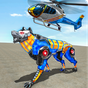 Icono de fuerza aérea robot policía juego lobo helicóptero