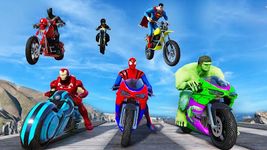 ภาพหน้าจอที่ 3 ของ Superhero Tricky bike race (kids games)