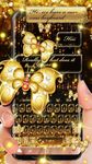 SMS Gold Butterfly Shining Keyboard Theme image 1