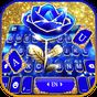 Gold Blue Rose Crystal Keyboard Theme