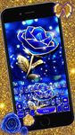 Nouveau thème de clavier Gold Blue Rose Crystal capture d'écran apk 4