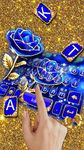 Nouveau thème de clavier Gold Blue Rose Crystal capture d'écran apk 1