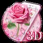 Icône apk Élégant 3D Rose Rose Thème