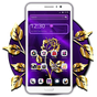 Golden Purple Flower Theme Launcher apk icon