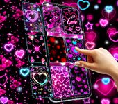 Screenshot 7 di Neon hearts live wallpaper apk