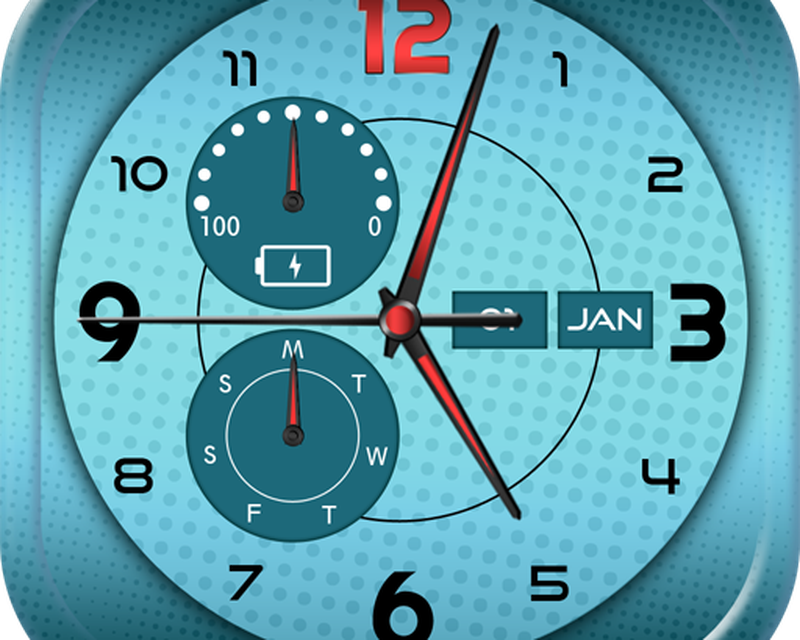 Androidの 時計アプリ ホーム画面