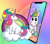 Cute Colorful Cartoon Unicorn Theme afbeelding 2