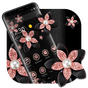 Pink Gold Flower Black Luxury Theme APK Icon