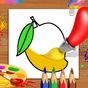 Иконка фрукты раскраски книга и рисунок книги - дети игры