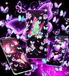 Neon butterflies glowing live wallpaper στιγμιότυπο apk 9