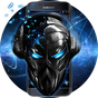 Blue Tech Metallic Skull Theme APK