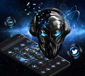 Blue Tech Metallic Skull Theme Bild 