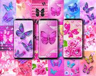 Скриншот 5 APK-версии Diamond butterfly pink live wallpaper