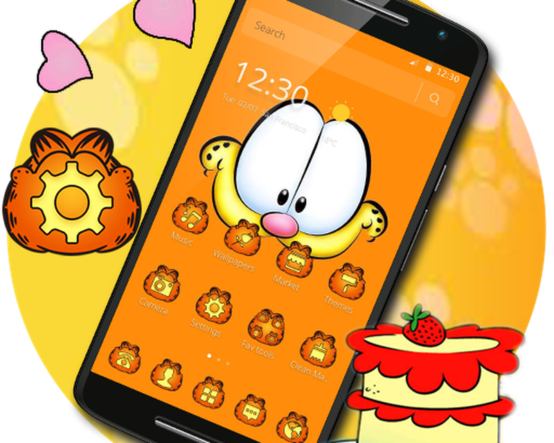 Orange Cartoon Cute Lazy Cat Theme Apk Free Download App For Android