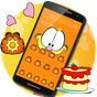 Orange Cartoon Cute Lazy Cat Theme apk icon