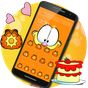 Orange Cartoon Cute Lazy Cat Theme apk icon